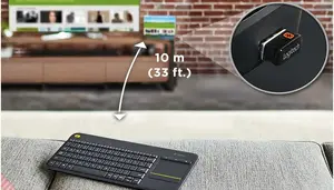 10-meter (33-foot) wireless range
