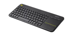 Беспроводная клавиатура с тачпадом Logitech K400 Plus, мини, QWERTY, скандинавская раскладка, черная