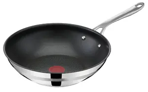 Tefal Jamie Oliver Cook Smart Wok Pan, 28 cm, Stainless Steel