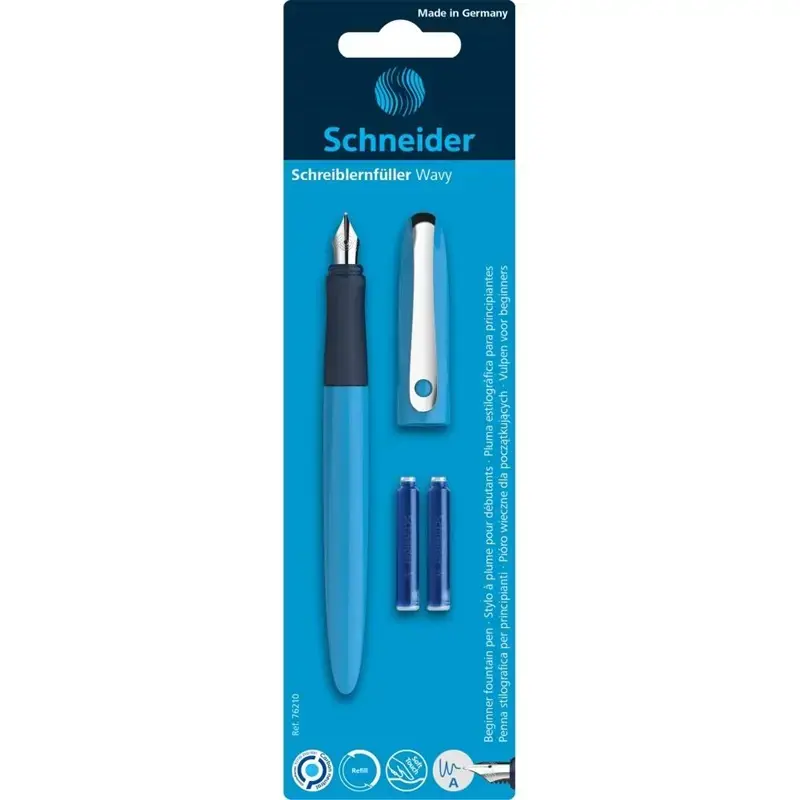Перьевая ручка Schneider Wavy - синяя Photo 3