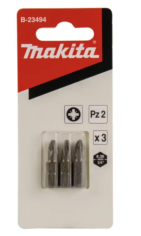 Makita B-23494 Pozidriv PZ2 skrūvgrieža uzgaļi (3 gab.) Photo 2