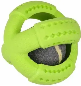 Flamingo Dina Dog Toy with Ball, Green
