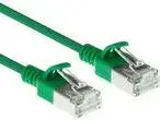 ACT Green 3 meters LSZH S/FTP CAT6A slimline patch cable snagless with RJ45 connectors (DB7703)