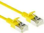 ACT Yellow 5 meters LSZH S/FTP CAT6A slimline patch cable snagless with RJ45 connectors (DB7805)