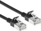 ACT Black 2 meters LSZH S/FTP CAT6A slimline patch cable snagless with RJ45 connectors (DB7902)