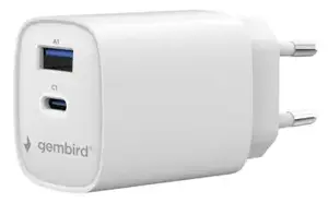 Gembird TA-UC-1A1C-PD45-01-W 45W USB-C and USB-A Dual Port Fast Charger