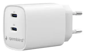 Gembird TA-UC-2C-PD45-01-W 45W Dual USB Type-C Power Delivery Fast Charger