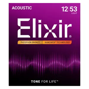 Струны для акустической гитары Elixir 16052 Phosphor Bronze Light 12-53