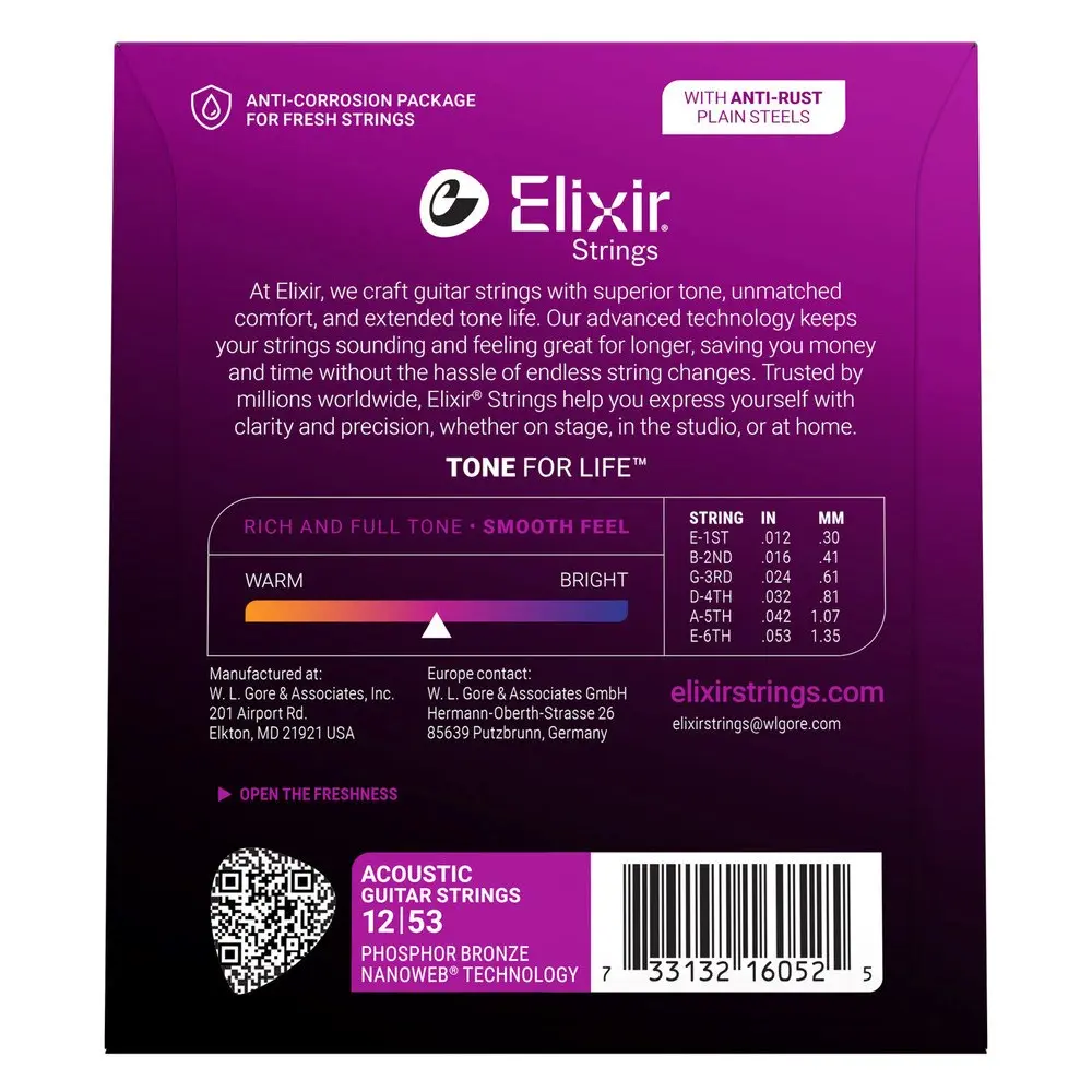 Струны для акустической гитары Elixir 16052 Phosphor Bronze Photo 2