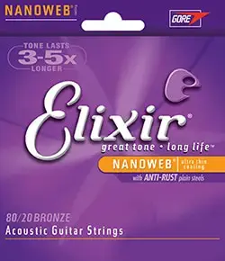 ELIXIR STRINGS 11027 Custom Light Acoustic Guitar Strings, 6-Piece Set, Steel
