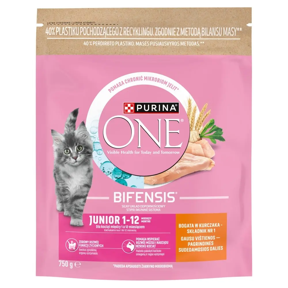Kaķēnu barība Purina ONE ar vistu