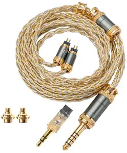 Kinera Mia Replacement Headphone Cable, 6N Single Crystal Copper Silver-Plated, 2PIN/MMCX Connectors, 2.5/3.5/4.4mm Plugs