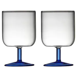 Vivalto 30203 White Wine Glass, 300 ml, Blue, 2-Piece Set