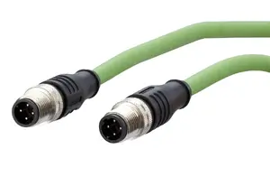 MetzConnect 142M1D11050 M12 to M12 Industrial Connection Cable, 4-Pole D-Coded, 5m