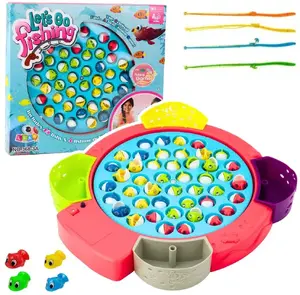 LEANToys Interactive Fishing Game for Kids, Battery Operated, Pink