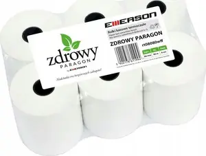 Emerson Thermal Paper Roll 80mm x 80m, Phenol-Free, 6-Pack