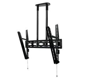 B-TECH AV BT8449-150/BB Extra-Large Universal Flat Screen Ceiling Mount with Tilt, 1.5m Pole, VESA 1000x600, 80kg Capacity