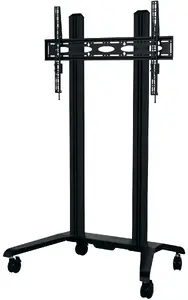 B-TECH AV BT8564/BB Extra-Large Universal Flat Screen Trolley, 1.7m Column, VESA 1000x600, 130kg Capacity