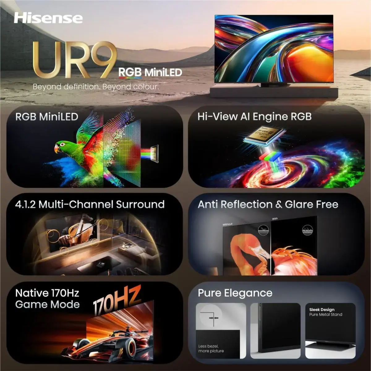 Hisense 65UR9DS 65 collu 4K Ultra HD viedtelevizors Photo 3
