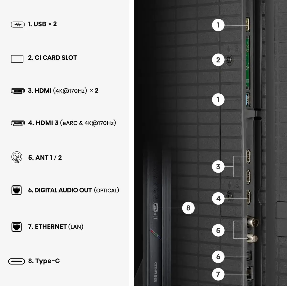 Hisense 65UR9DS 65 collu 4K Ultra HD viedtelevizors Photo 12