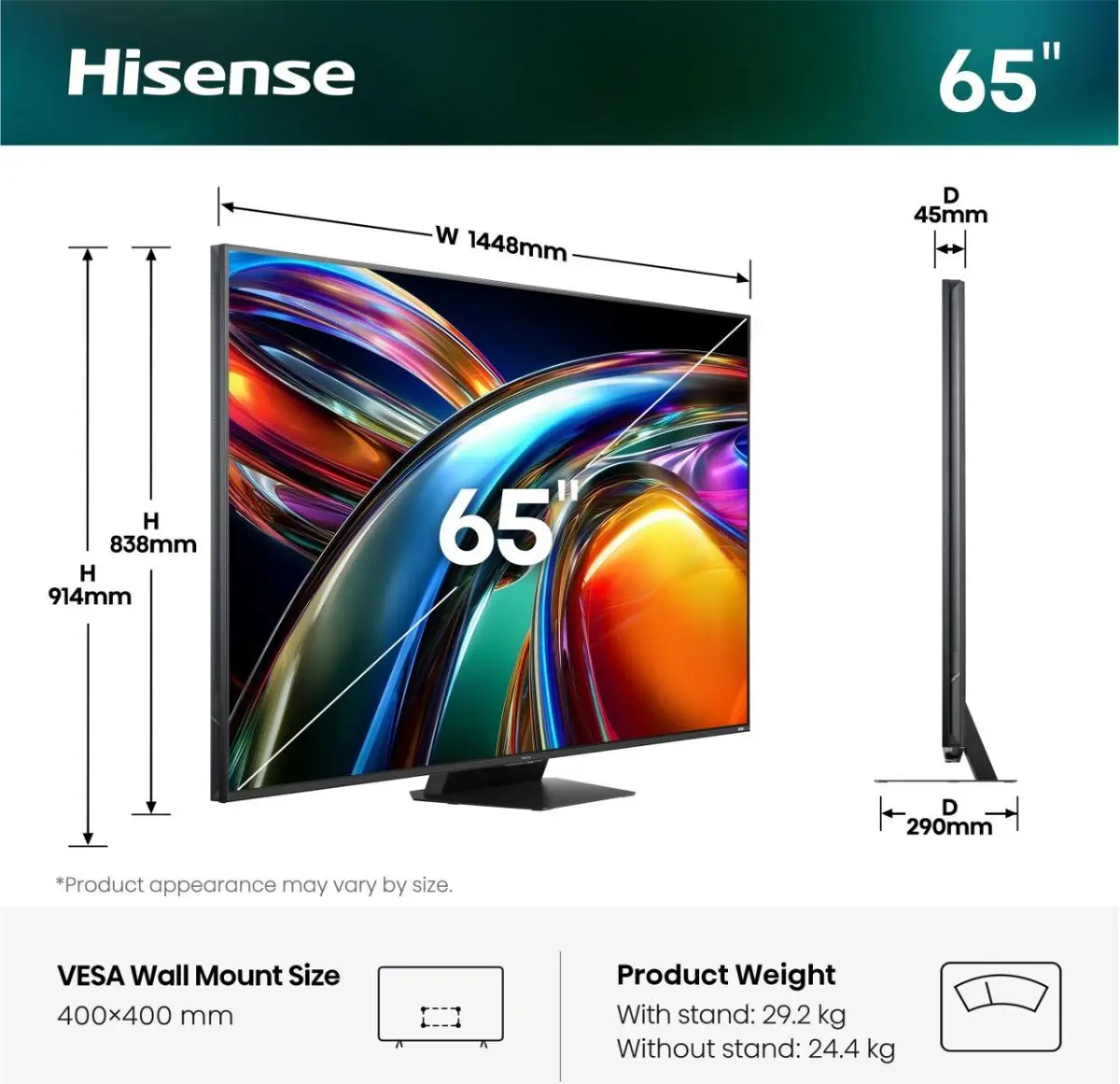 Hisense 65UR9DS 65 Дюймов 4K Ultra HD Смарт ТВ Photo 3