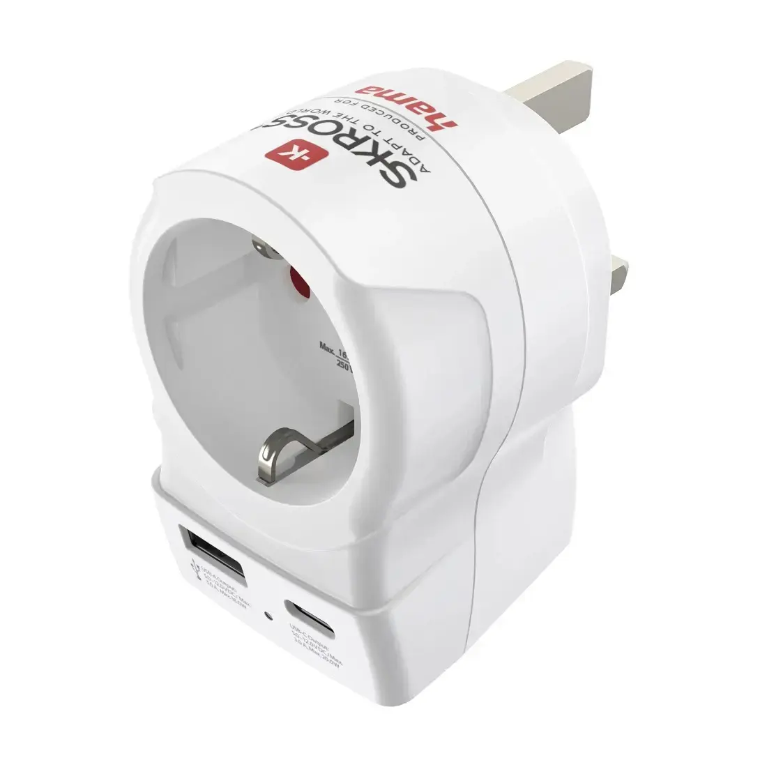 Hama EU to UK Power Plug Adapter Type G Photo 2
