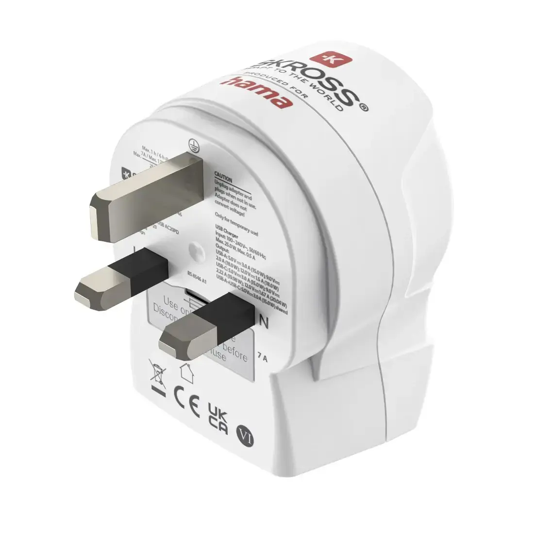 Hama EU to UK Power Plug Adapter Type G Photo 3