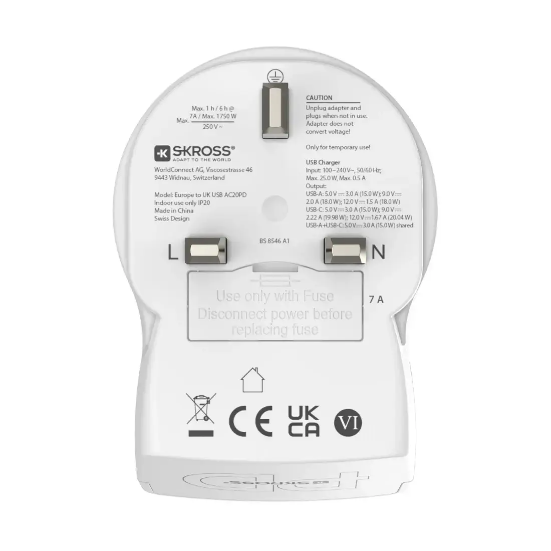 Hama EU to UK Power Plug Adapter Type G Photo 5