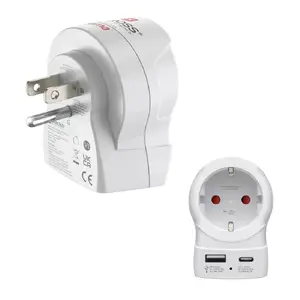 Hama EU to US Power Plug Adapter Type B to Type C and Type F