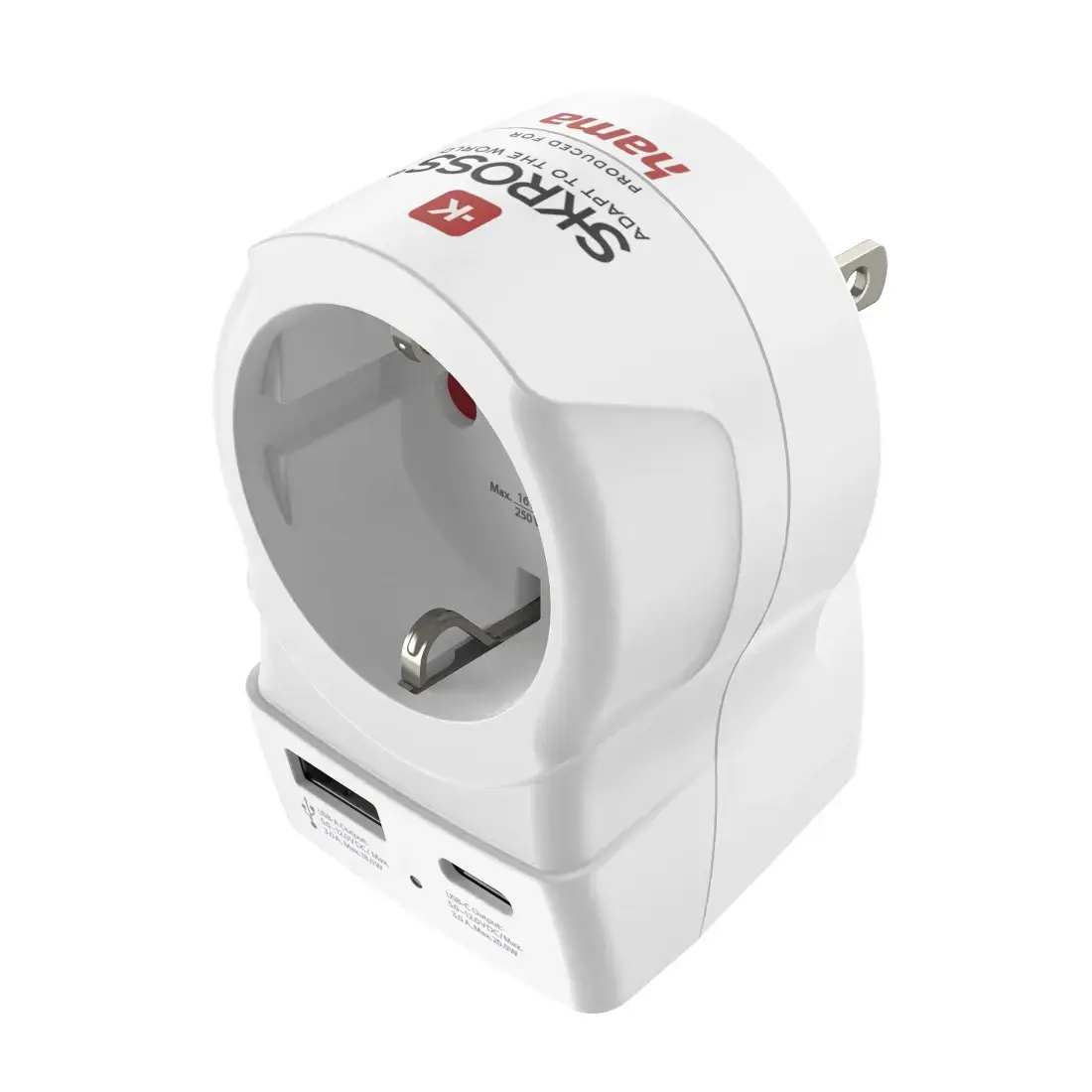 Hama EU to US Power Plug Adapter Type B to Type C/F Photo 2