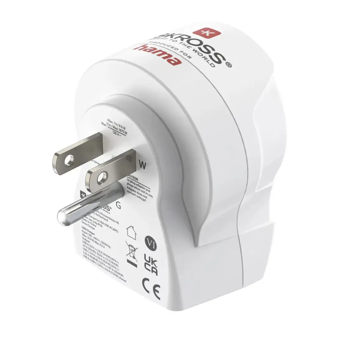 Hama EU to US Power Plug Adapter Type B to Type C/F Photo 3