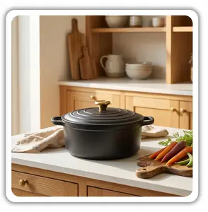 Atusa Hage Cast Iron Enameled Pot 26cm 5L Matte Black