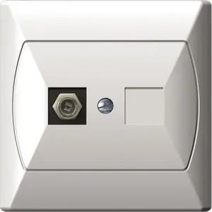 Ospel AKCENT Single F-type Antenna Socket, White
