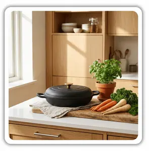 Atusa Hage Enameled Cast Iron Shallow Pot 30cm 3L Black Matte