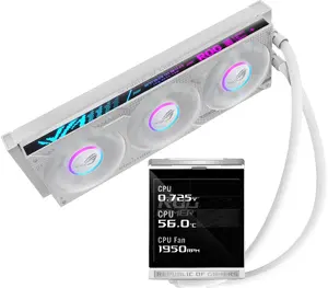 ASUS ROG Strix LC IV 360 ARGB LCD White Edition Processor Liquid Cooling Kit with 120mm Fans
