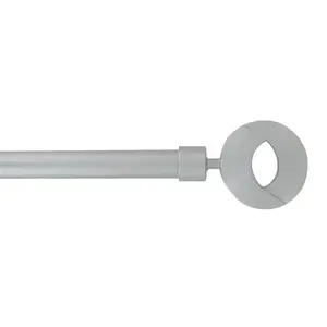 LUANCE New Look Curtain Pole Set, 210-380 cm, 19 mm Diameter, White