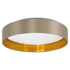 EGLO Maserlo 2 Ceiling Light, 21.6W LED, Round, Gold/Taupe/White
