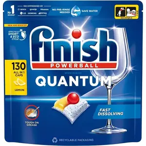 FINISH Quantum All in 1 Dishwasher Capsules, Lemon Scent, 130 Pieces