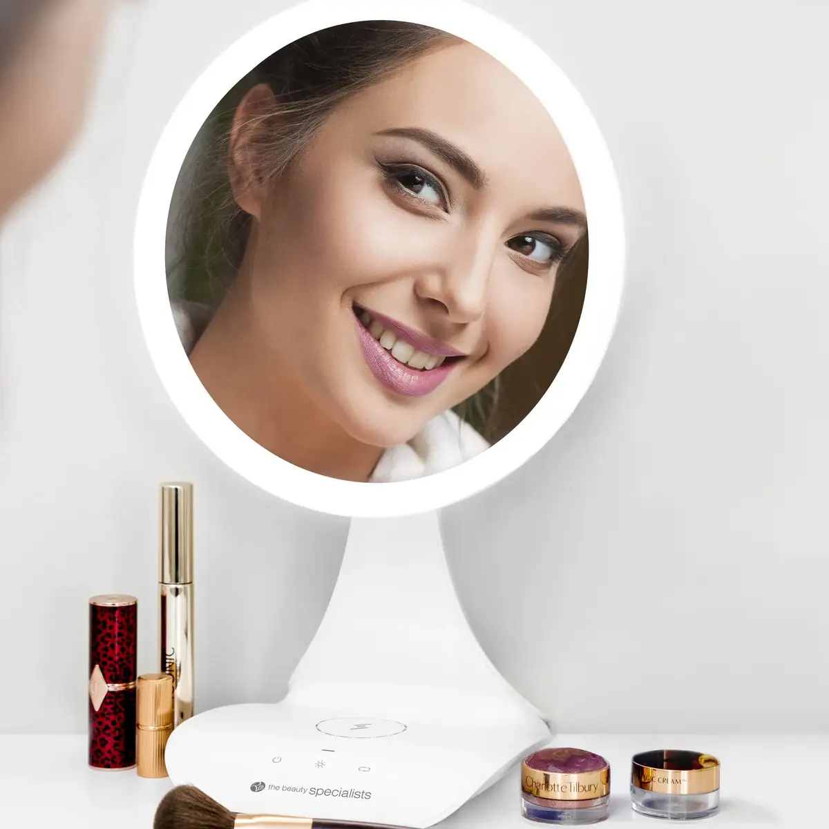 Rio MMWC Freestanding Round LED Makeup Mirror Photo 6