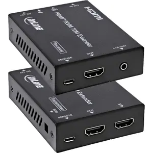 InLine 57885P KVM Extender Transmitter and Receiver Set HDMI 4K at 60Hz Cat.6 Wired 70 m Black