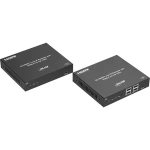 KVM-удлинитель InLine 57886G по IP, HDMI 4K/60Гц, комплект 100м