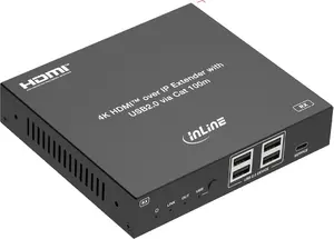InLine® KVM Extender over IP, HDMI 4K/60Hz, 100m, Empfänger (RX) (57886H)