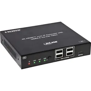 InLine 57886H KVM удлинитель приемник проводной HDMI 2.0b черный