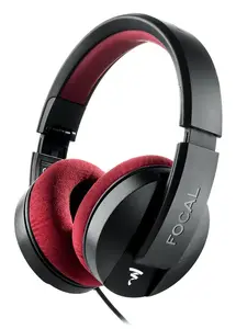 Focal Listen Professional studijas austiņas, ap auss liekamas, vadu, melnas un sarkanas