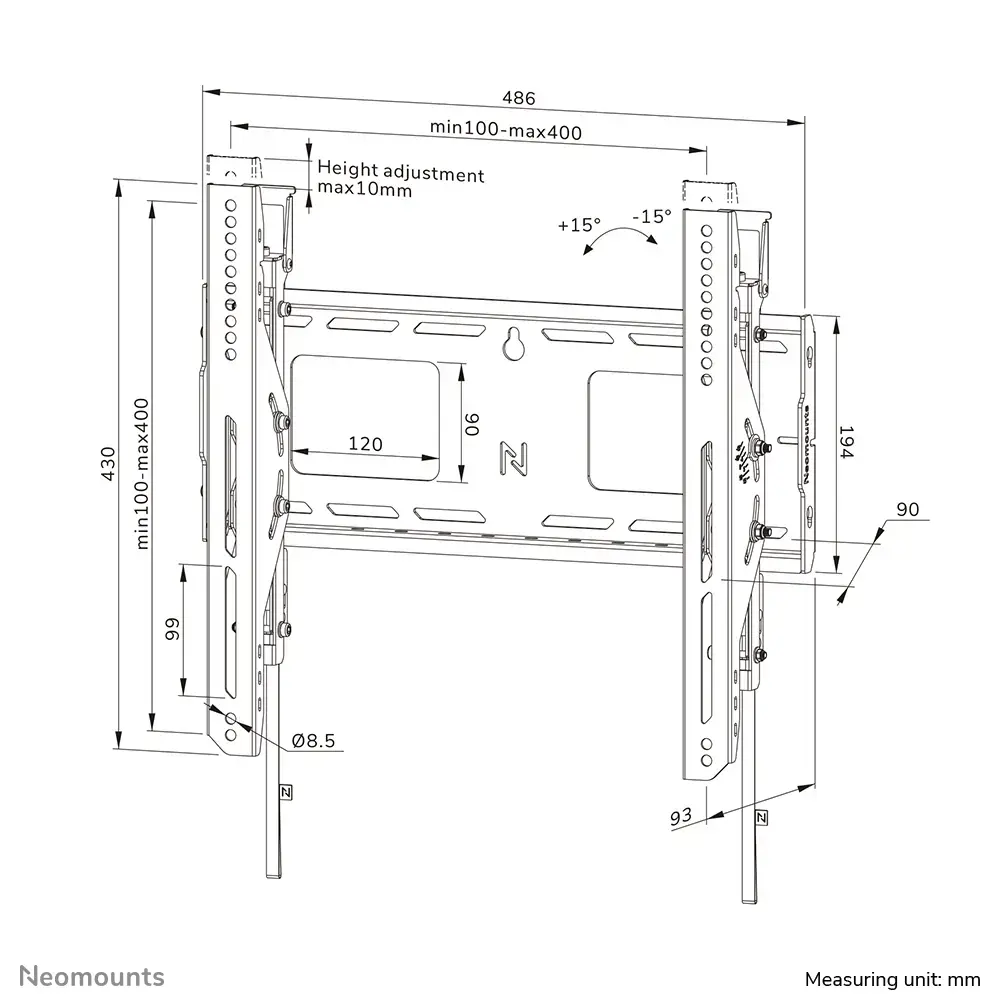 Neomounts WL35-750BL14 Wall Mount for 42-75 inch Screens Photo 20
