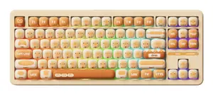 Akko Bun Wonderland TAC87 Mechanical Gaming Keyboard, Tenkeyless, RGB, USB/RF/Bluetooth, US English, Orange