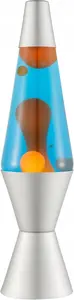 LAV Lava Lamp, Orange and Blue Liquid, Silver Base, 37 cm