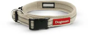 Dogman Air Mesh Padded Dog Collar Beige XS