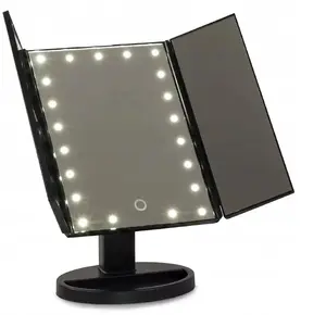 Extralink Foldable LED Makeup Mirror with Magnification, Black
