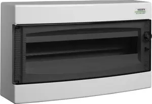Noark PNS 18T Surface Mounted Modular Enclosure, 1x18 Modules, IP40, White/Transparent